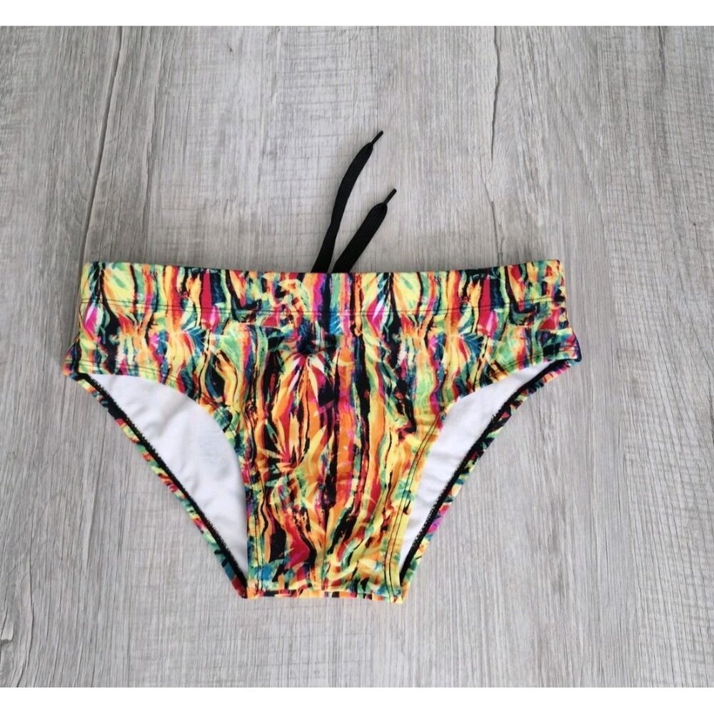 Taddlee Men Swimwear Swim Bikini Briefs Rainbow Swimsuits Board Surf Trunks S